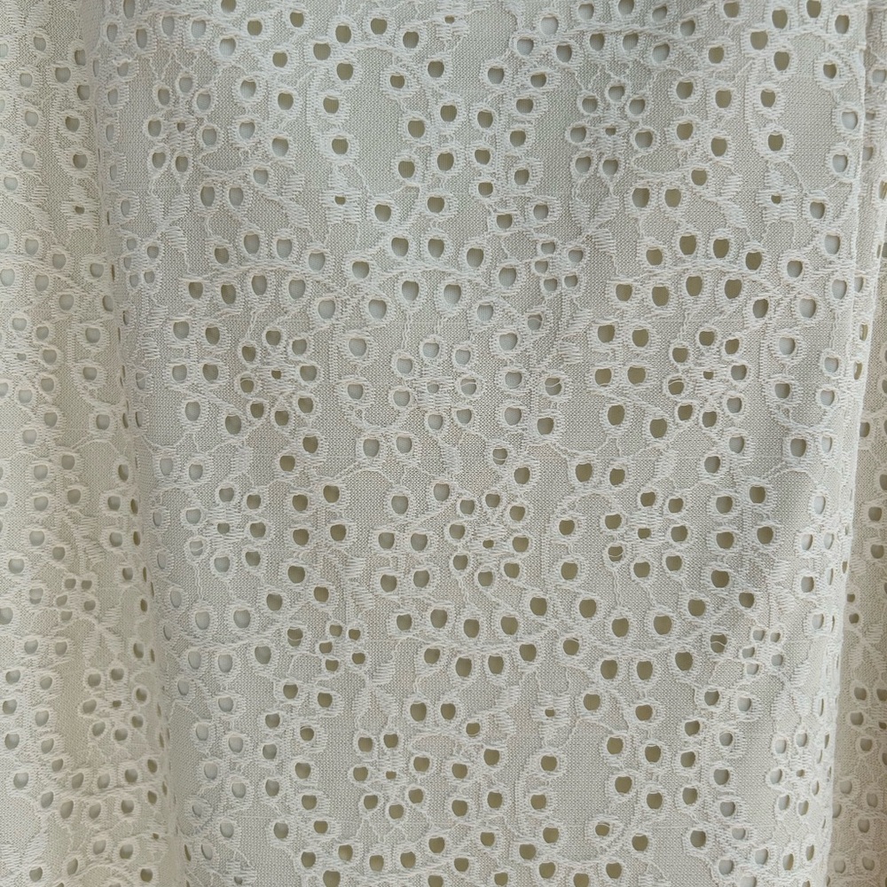Cream Eyelet Midi Skirt - Picture 2 of 5